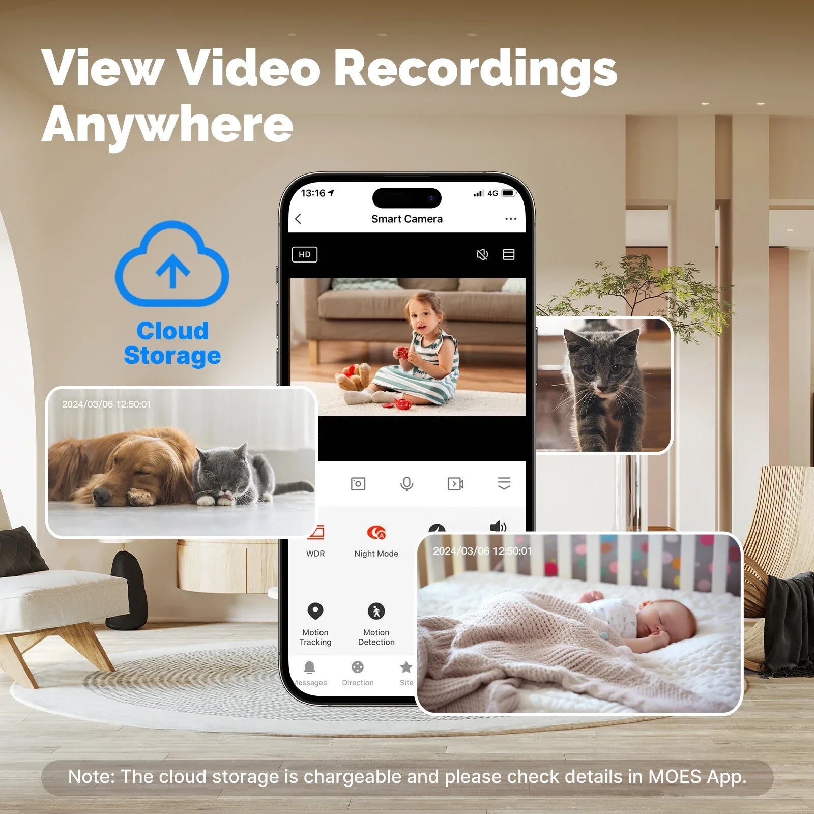 MOES Tuya Wi-Fi 6 Indoor 4MP HD Smart Security Camera