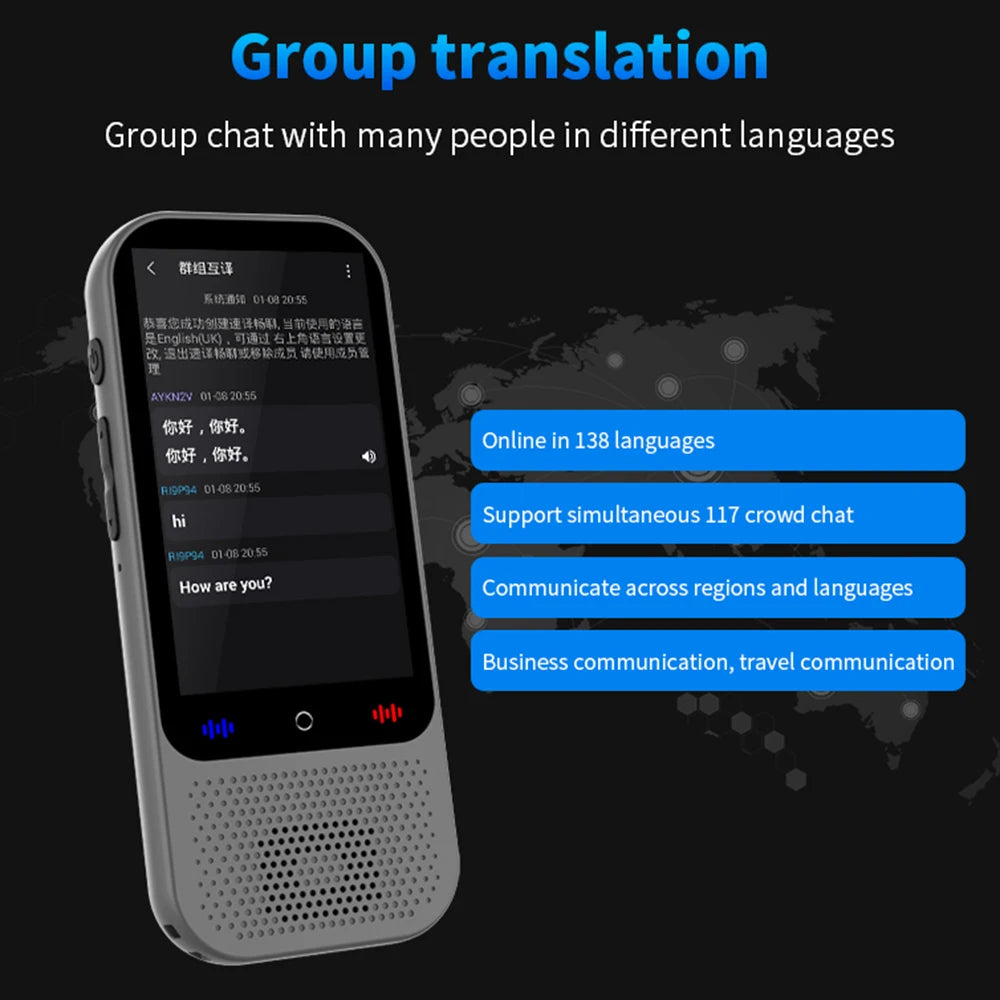 S80 Pro Portable Language Translator Device with 138 Languages Voice Translating 16 Offline Translation ChatGPT Function