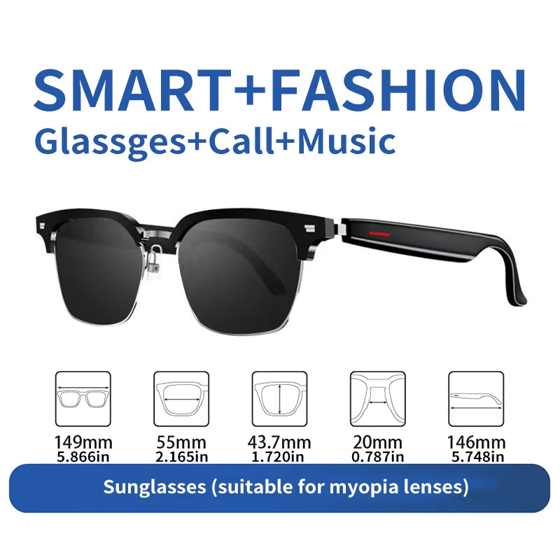 Smart Wireless Bluetooth Sunglasses for Music & Calls