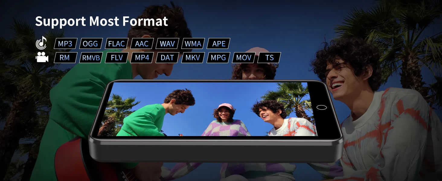 ZAQE Bluetooth & WiFi MP3/MP4 Player with App Support