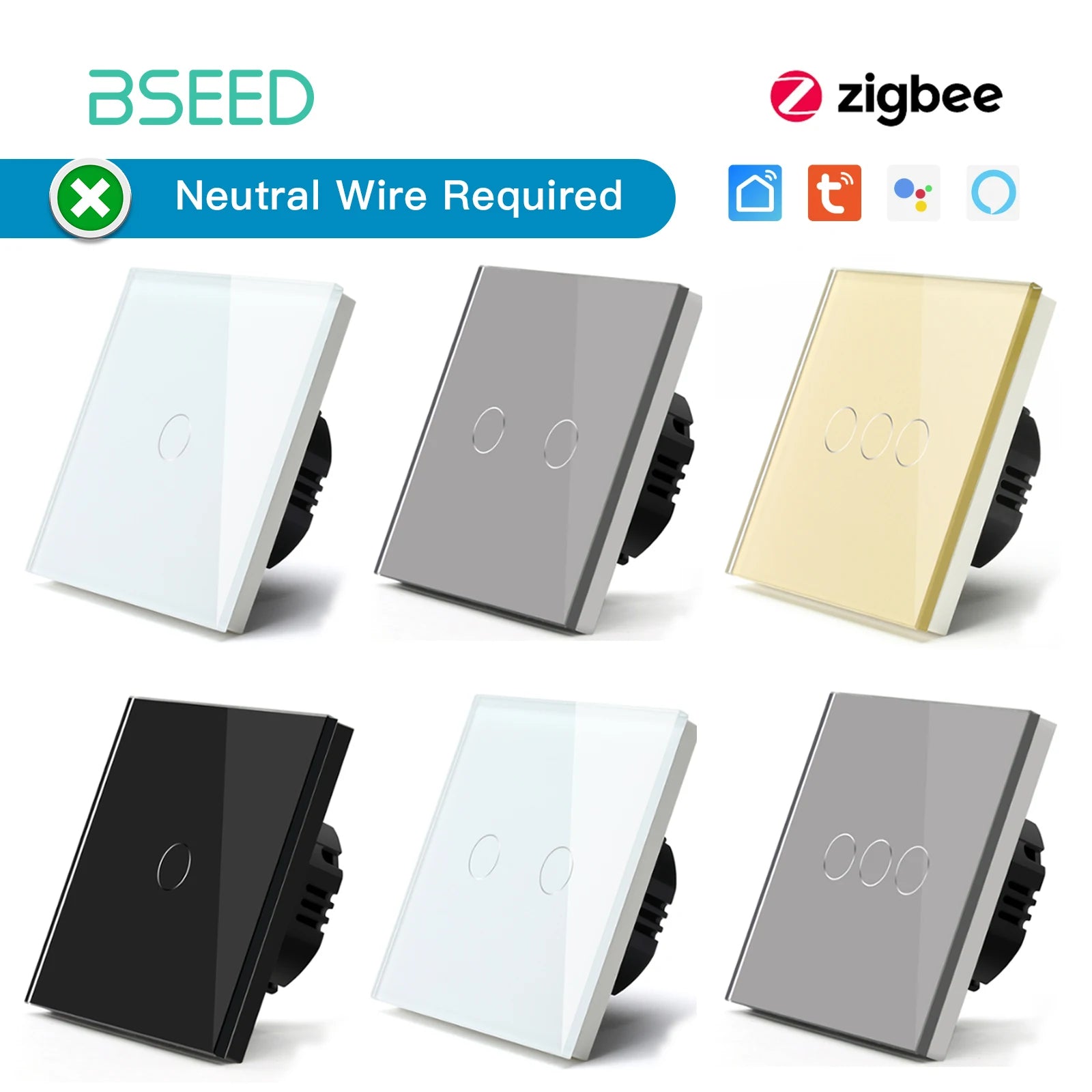 BSEED Zigbee Touch Light Switches 1-3 Gang