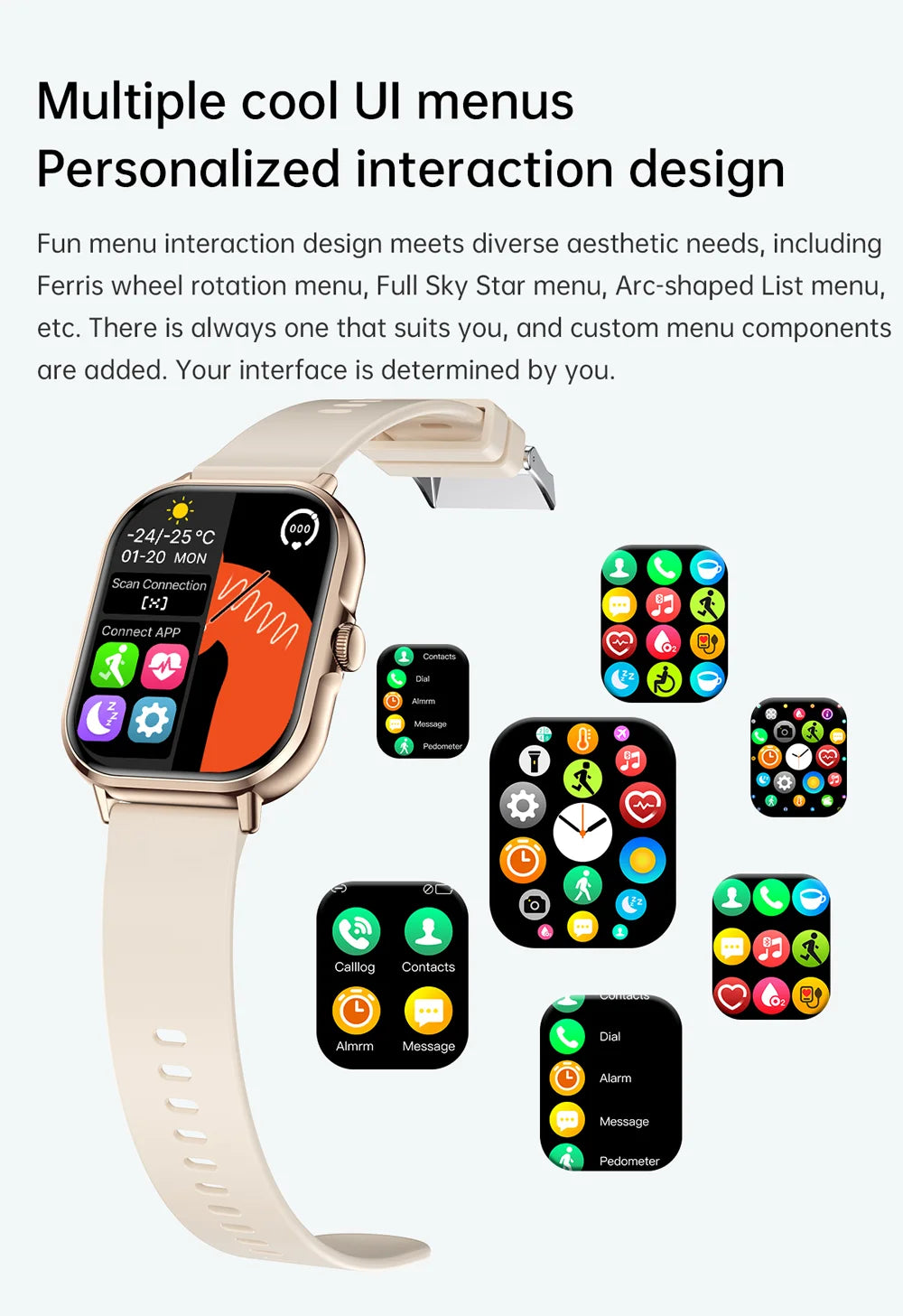 2025 2.01" Smartwatch with Bluetooth & Fitness