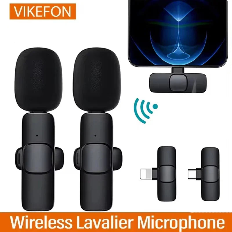 Portable Wireless Lavalier Microphone with Receiver