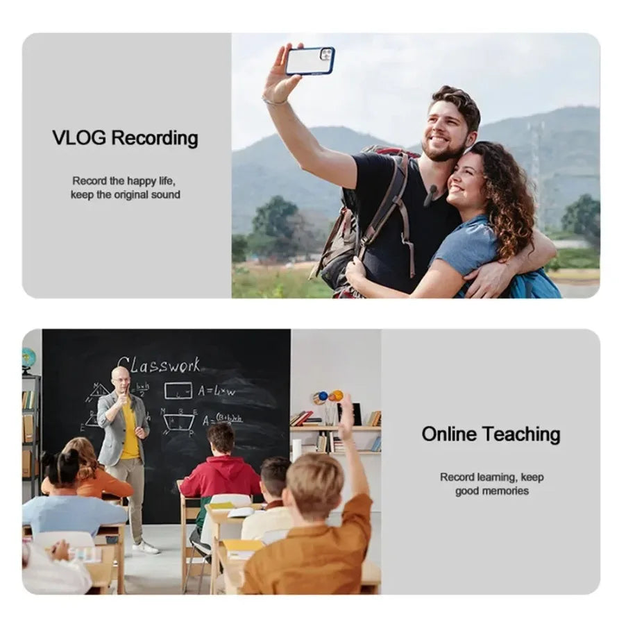 Portable Wireless Lavalier Microphone with Receiver