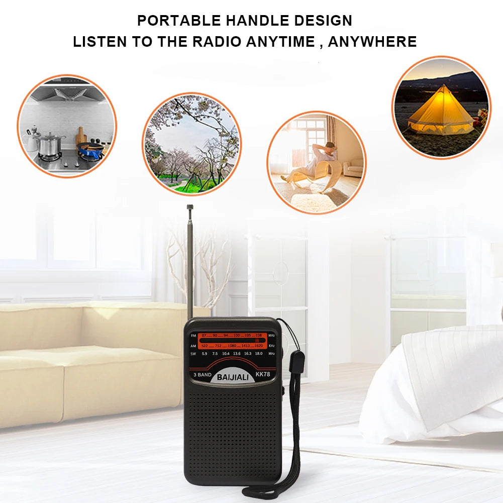Mini Portable AM/FM/SW Handheld Radio with Speaker