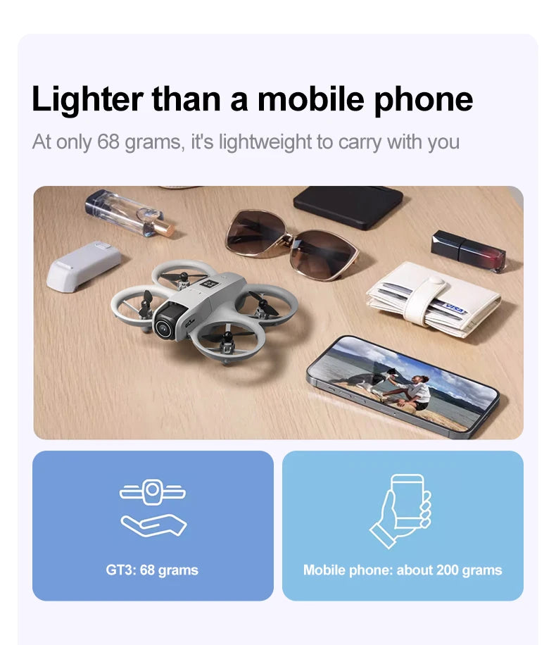 GT3 8K Dual-Camera GPS Drone – Foldable FPV Quadcopter