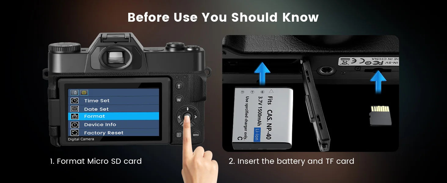 64MP 4K Compact Vlogging Camera with WiFi & Flip Screen