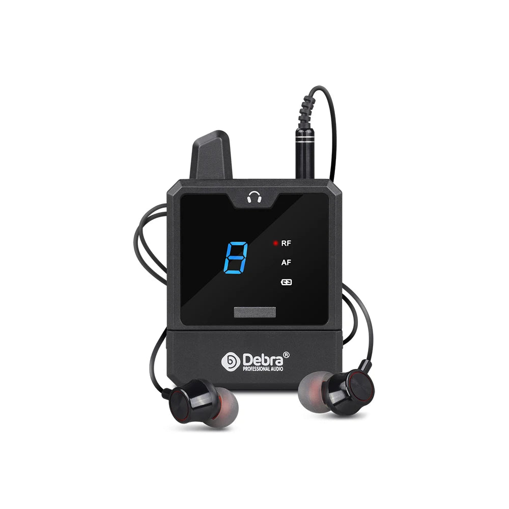 Debra UHF Wireless In-Ear Monitor System – Rechargeable IEM for Live Audio