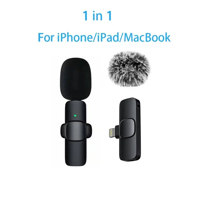 2.4G Wireless Lavalier Microphone for iPhone & Android2.4G Wireless Lavalier Microphone  Portable Audio Video Recording Mini Mic for iPhone Android Live Broadcast Gaming Phone