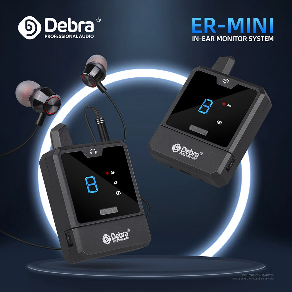Debra UHF Wireless In-Ear Monitor System – Rechargeable IEM for Live Audio