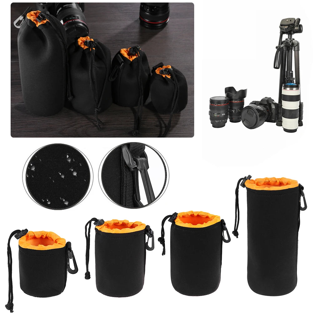 Neoprene Waterproof Camera Lens Pouch – Fits Most DSLR Lenses