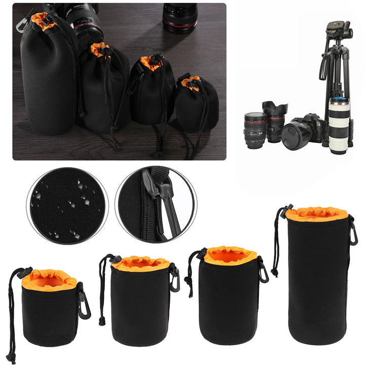 Neoprene Waterproof Camera Lens Pouch – Fits Most DSLR Lenses