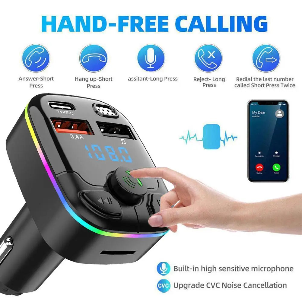 Bluetooth 5.0 FM Transmitter Car MP3 Player