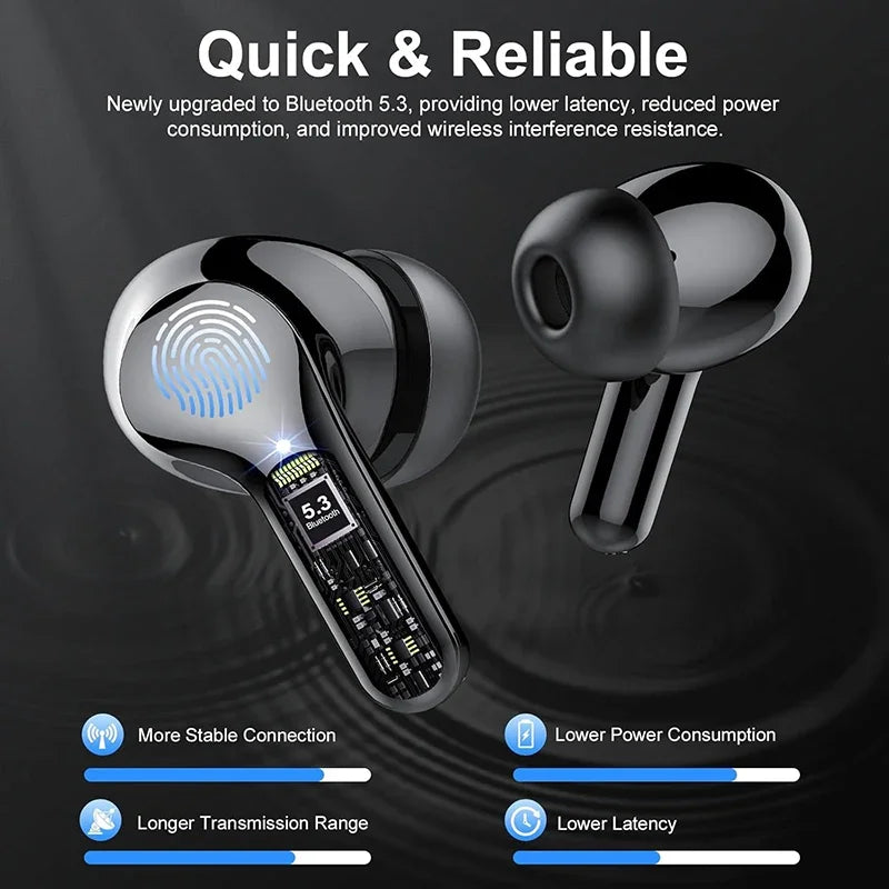 Wireless HiFi Earbuds BT5.3 with ENC & LED Display