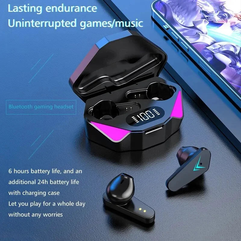 X15 TWS Gaming Earbuds Wireless Bluetooth Earphones With Mic Bass Audio Sound Positioning 9D Stereo Music HiFi Headset For Gamer