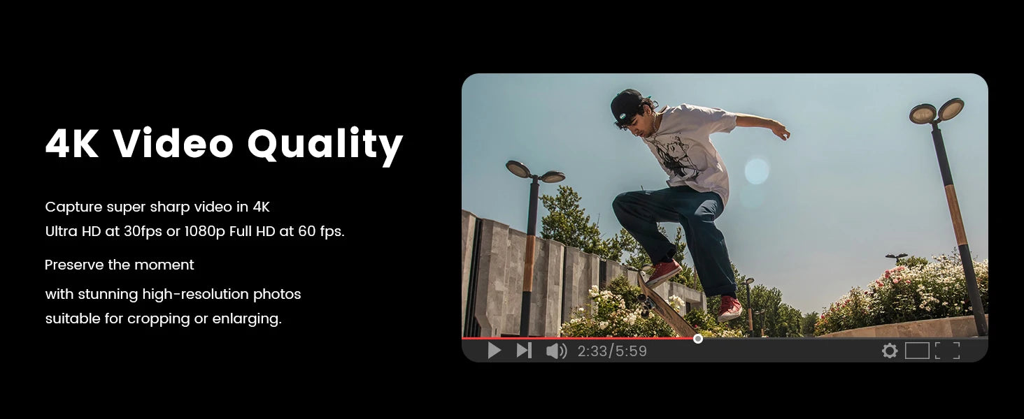 64MP 4K Compact Vlogging Camera with WiFi & Flip Screen