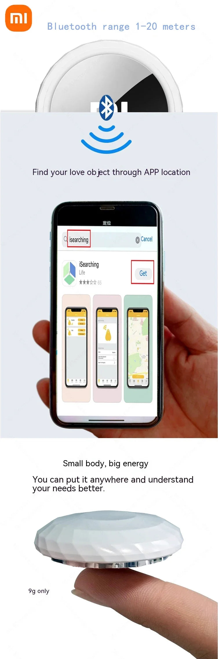 Xiaomi Bluetooth Smart Tracker – 4-Pack Mini Anti-Lost Device