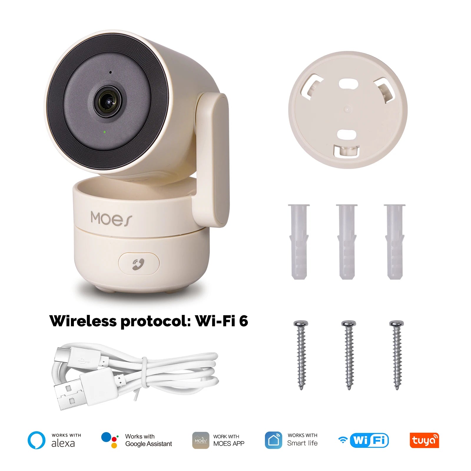 MOES Tuya Wi-Fi 6 Indoor 4MP HD Smart Security Camera
