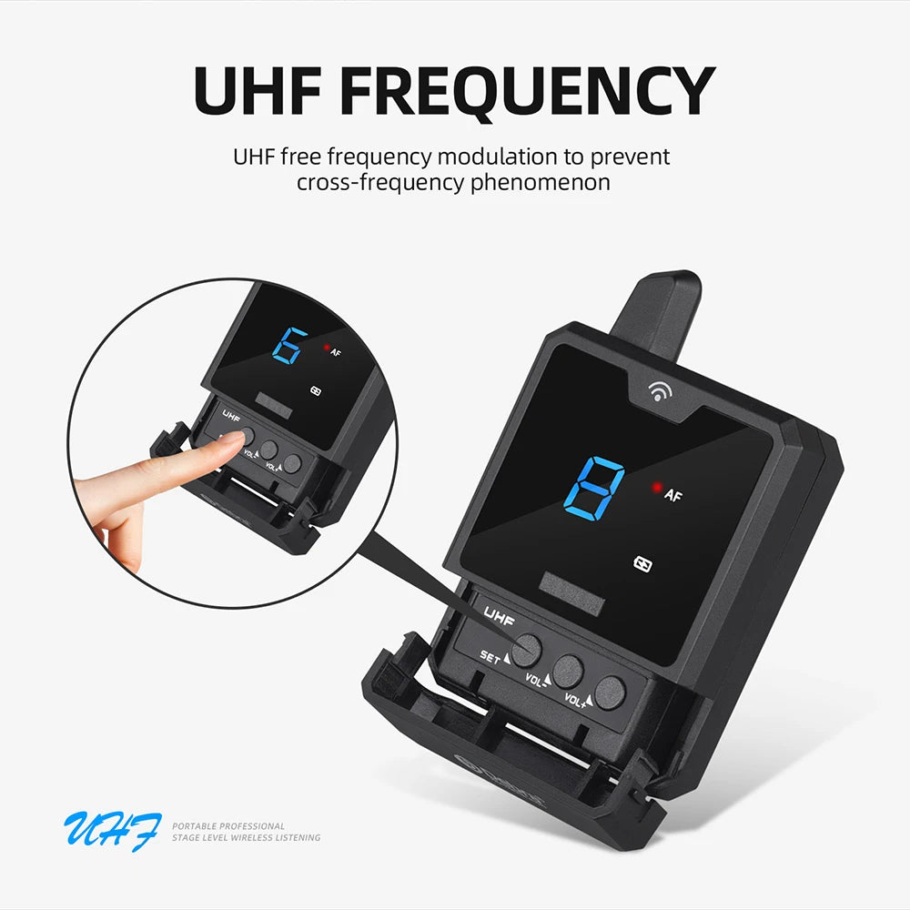 Debra UHF Wireless In-Ear Monitor System – Rechargeable IEM for Live Audio