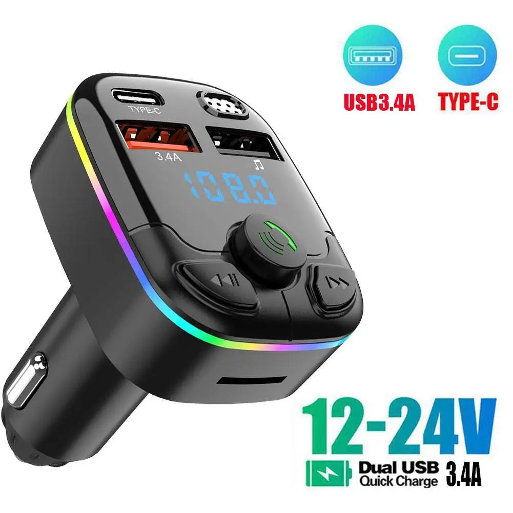 Bluetooth 5.0 FM Transmitter Car MP3 Player