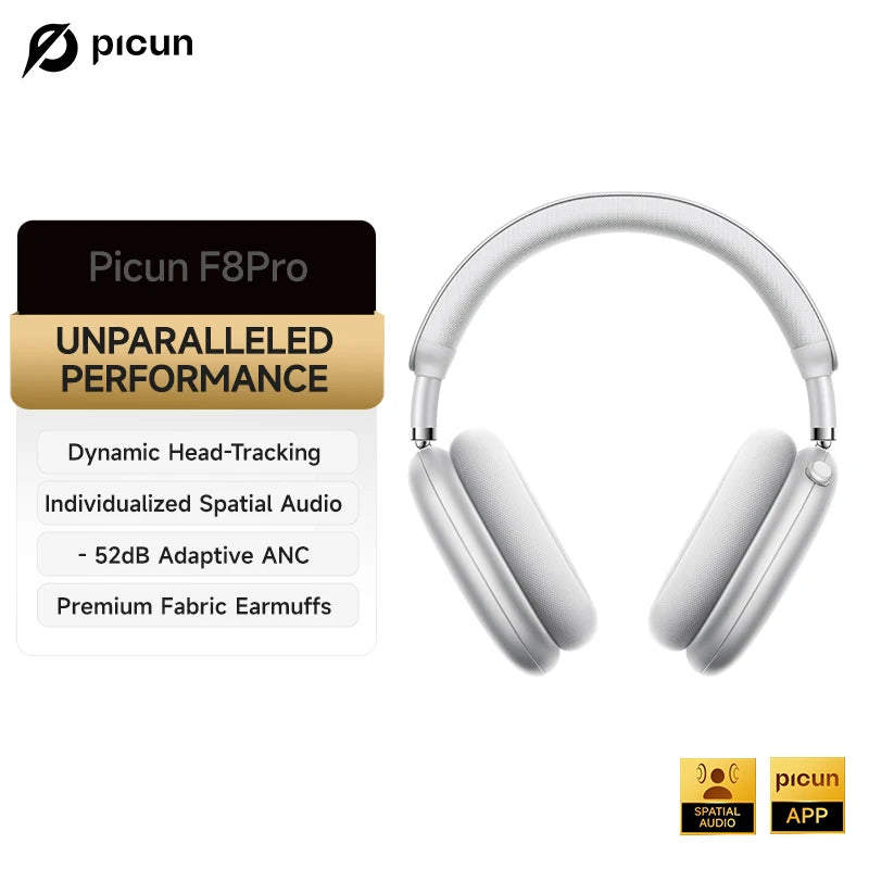 Picun F8 Pro ANC Wireless Headphones with 3D Audio