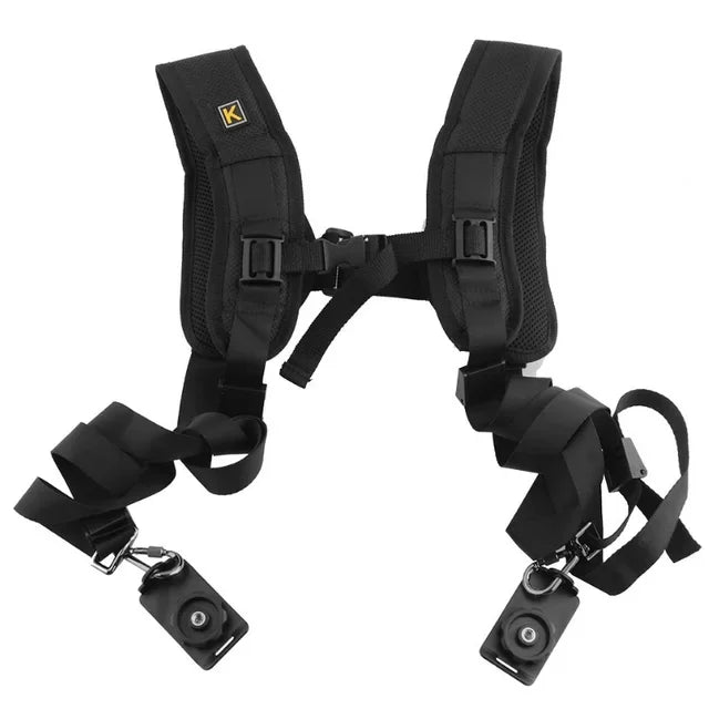 K Dual Shoulder Camera Strap – Quick Release Belt for DSLR & Camcorders