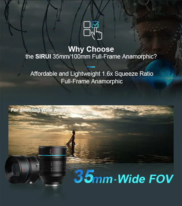 SIRUI Venus 1.6X Anamorphic Lens T2.9 – RF/E/Z/L Mount