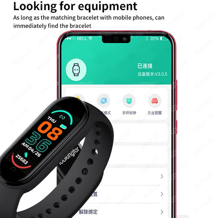 M6 Fitness Smartwatch with Heart Rate & BP Monitor