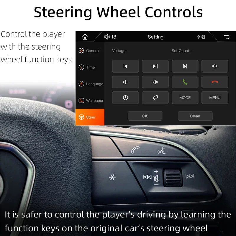 Hippcron 7" 1-DIN Car Stereo with CarPlay & Android Auto