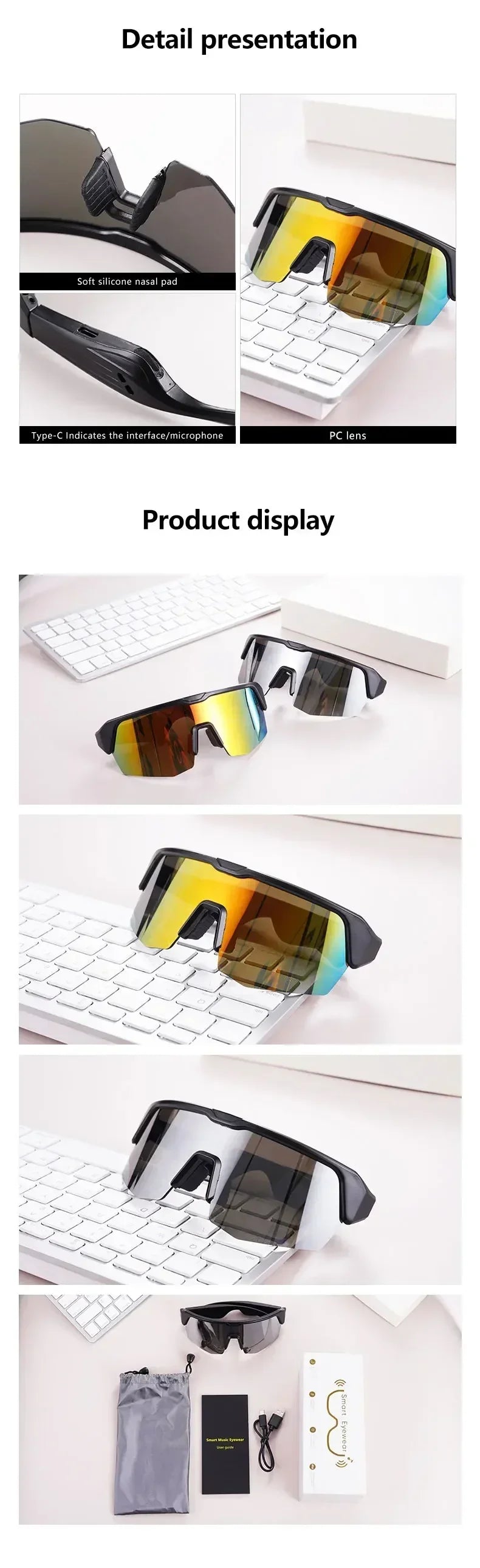 YJ006 Bluetooth Smart Audio Glasses for Sports & Driving
