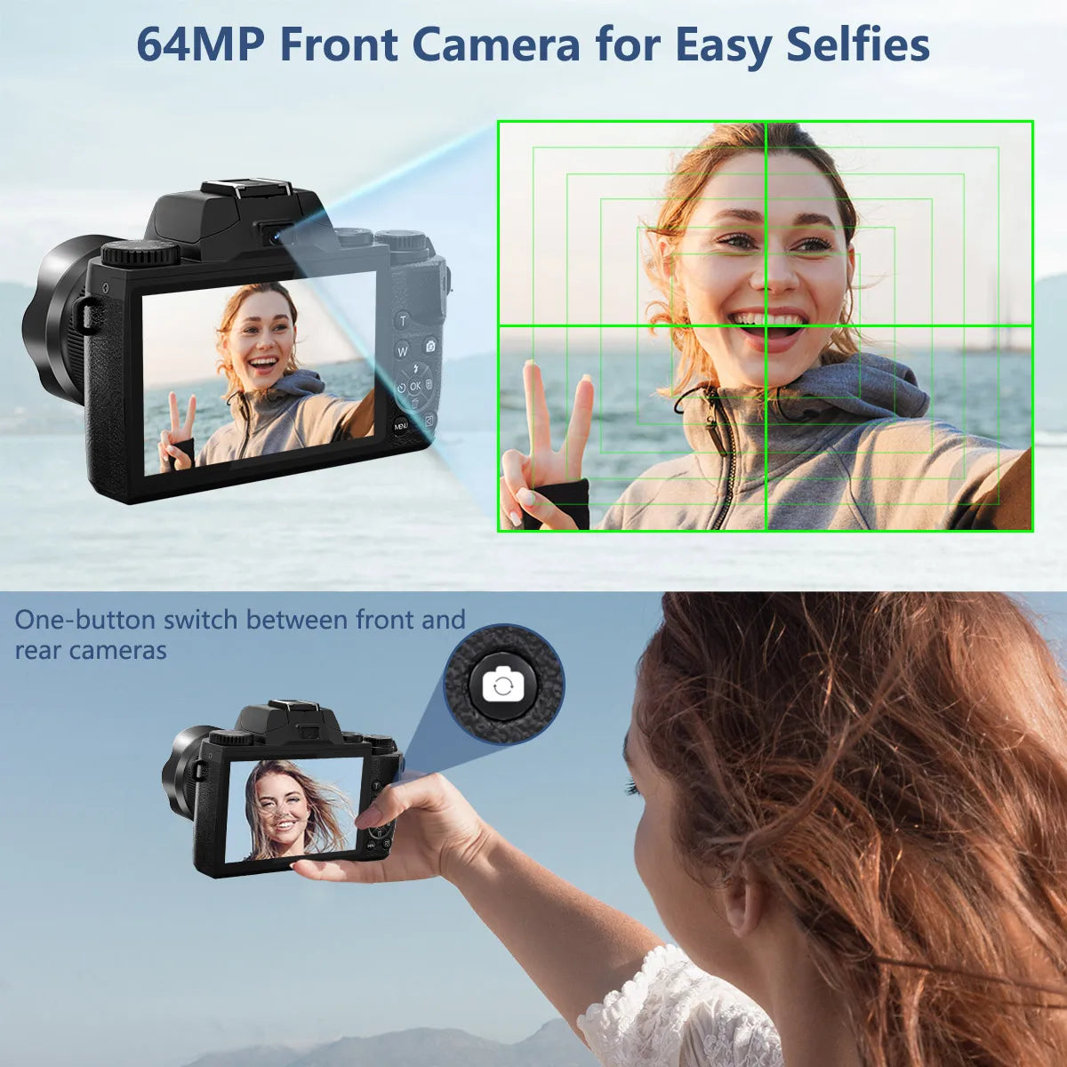 4K 64MP Vlogging DSLR Camera with Touchscreen