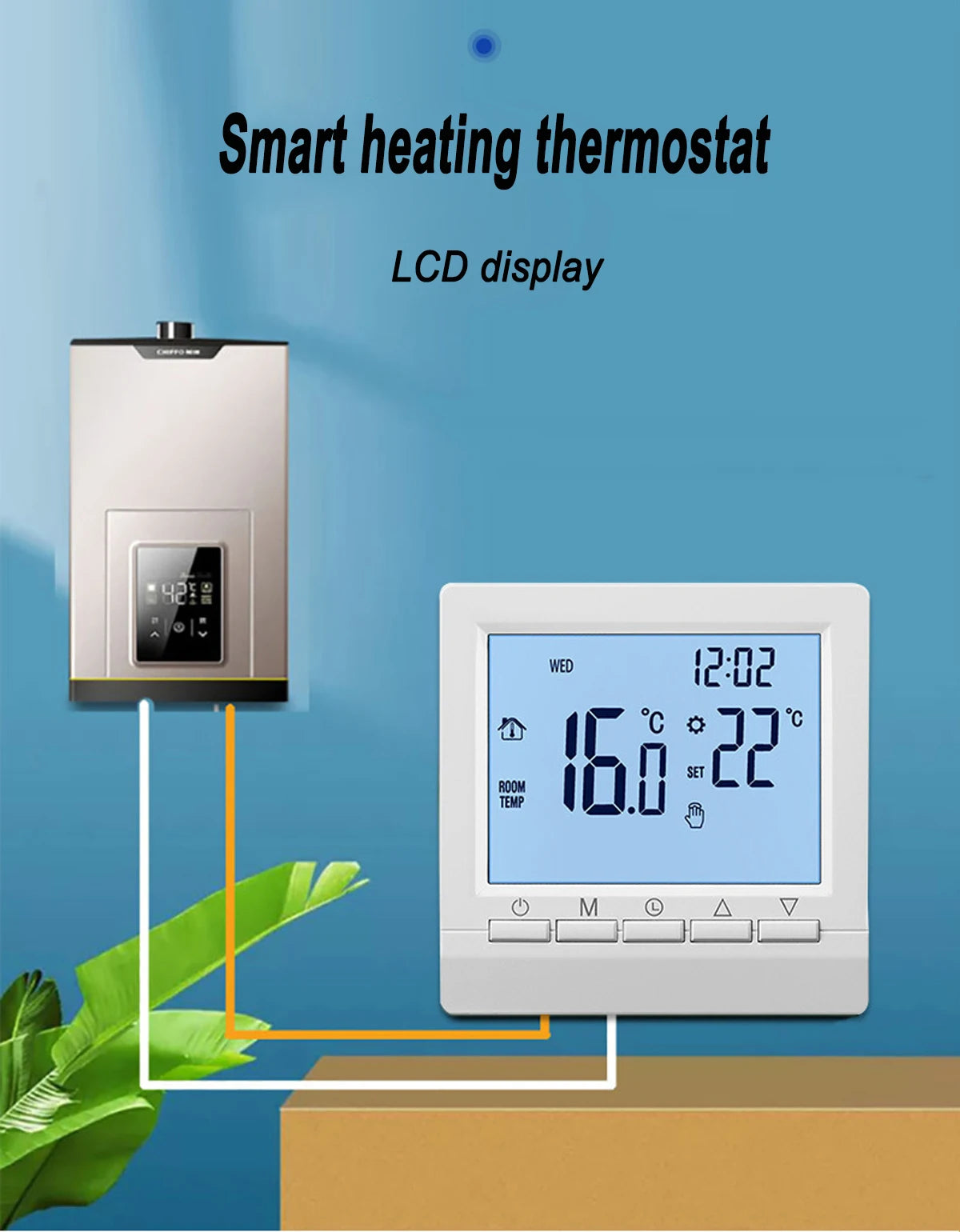 Smart Thermostat Hygrometer with Child Lock & Backlight