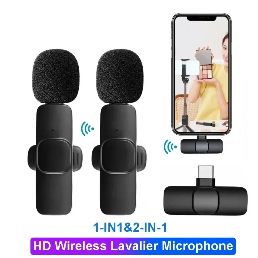 Portable Wireless Lavalier Microphone with Receiver