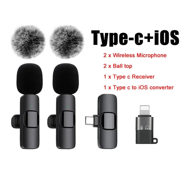 2.4G Wireless Lavalier Microphone for iPhone & Android2.4G Wireless Lavalier Microphone  Portable Audio Video Recording Mini Mic for iPhone Android Live Broadcast Gaming Phone