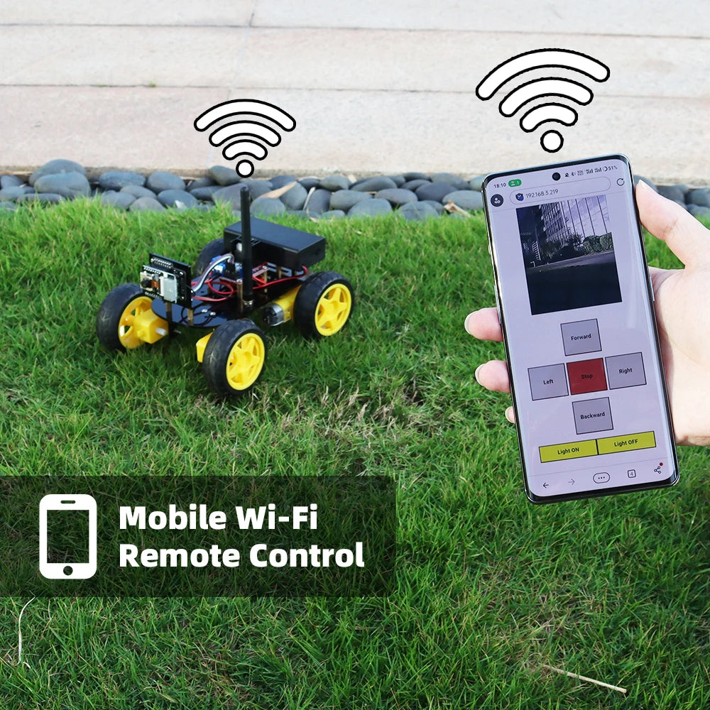 4WD ESP32 Smart Robot Car Kit with Camera & WiFi