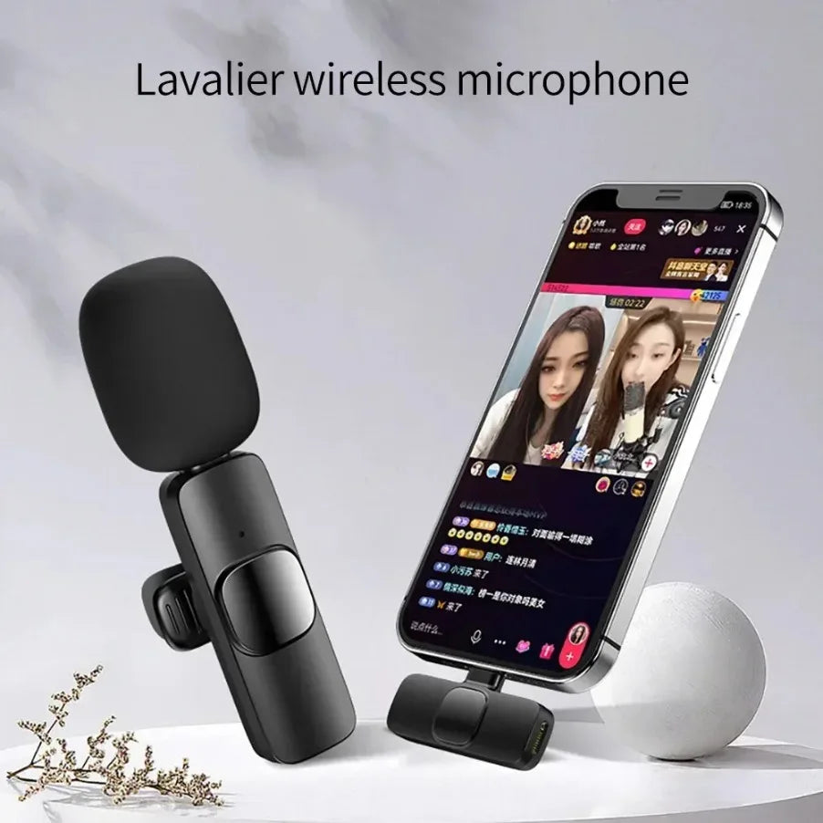 Portable Wireless Lavalier Microphone with Receiver