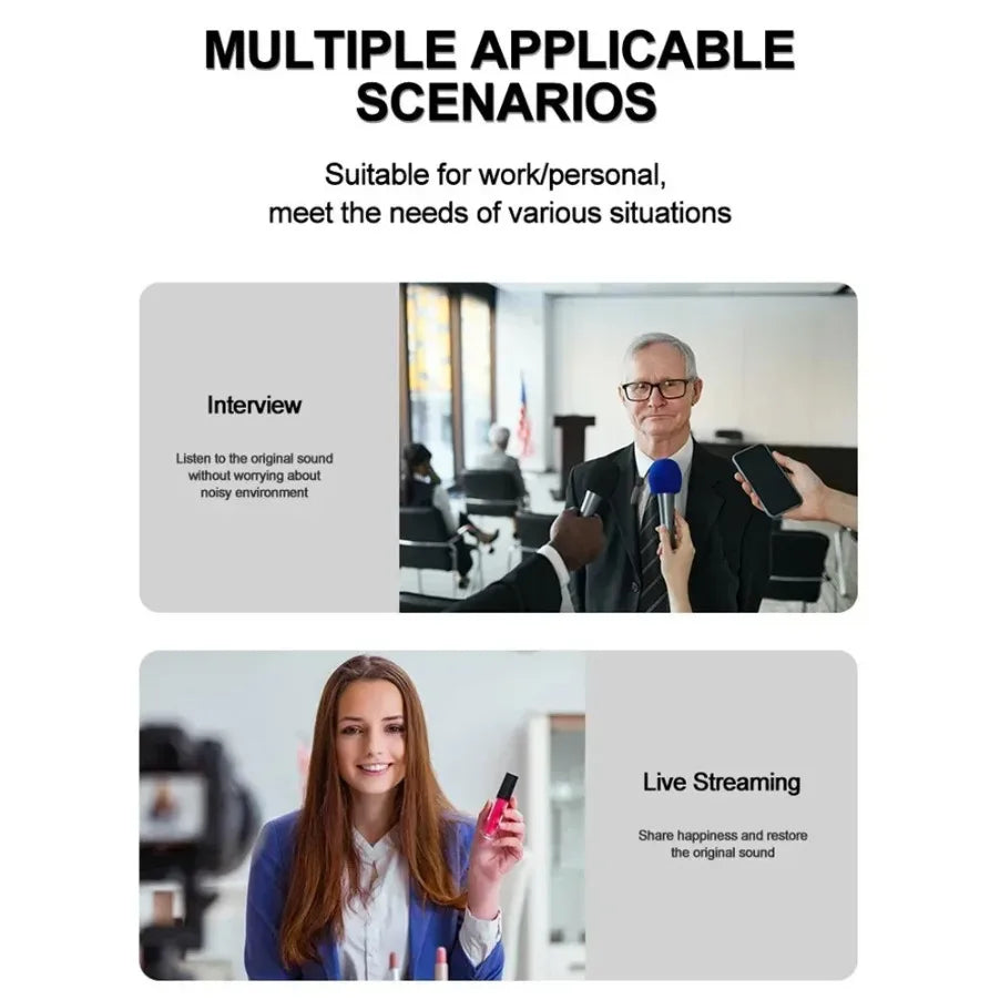 Portable Wireless Lavalier Microphone with Receiver