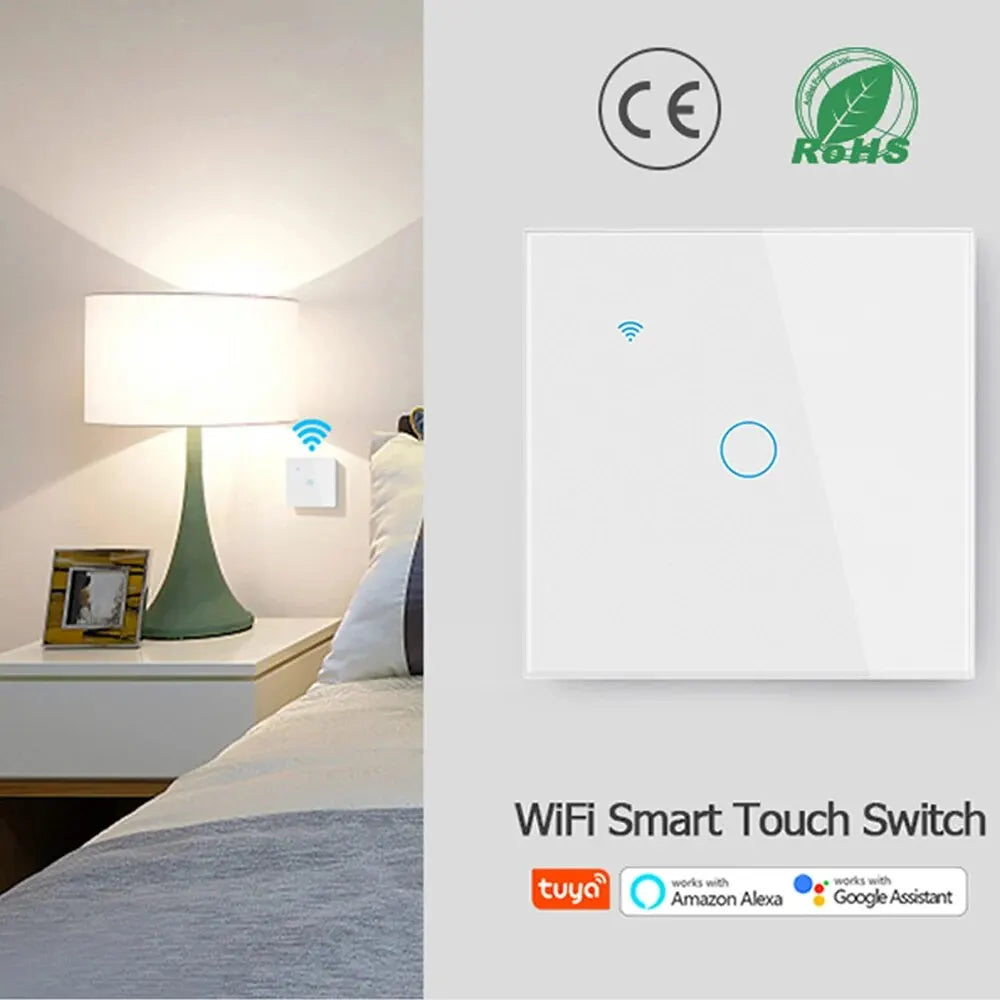 WiFi Touch Smart Light Switch EU 1-4 Gang