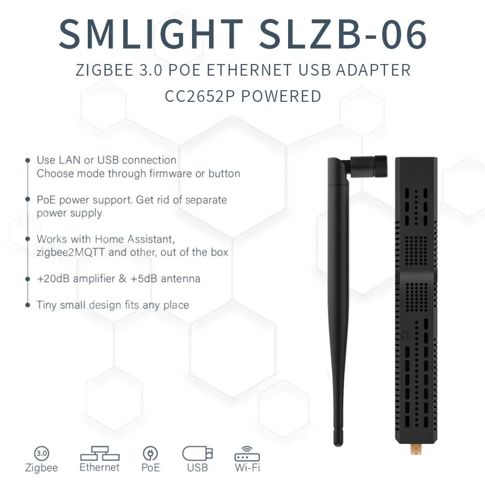 SMLIGHT SLZB-06 Zigbee 3.0 Gateway – Ethernet/USB/WiFi with PoE