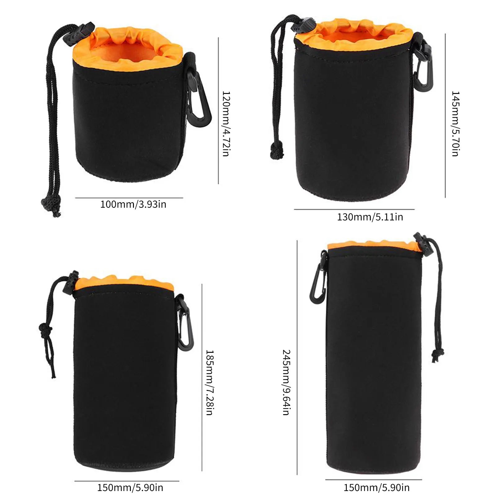 Neoprene Waterproof Camera Lens Pouch – Fits Most DSLR Lenses