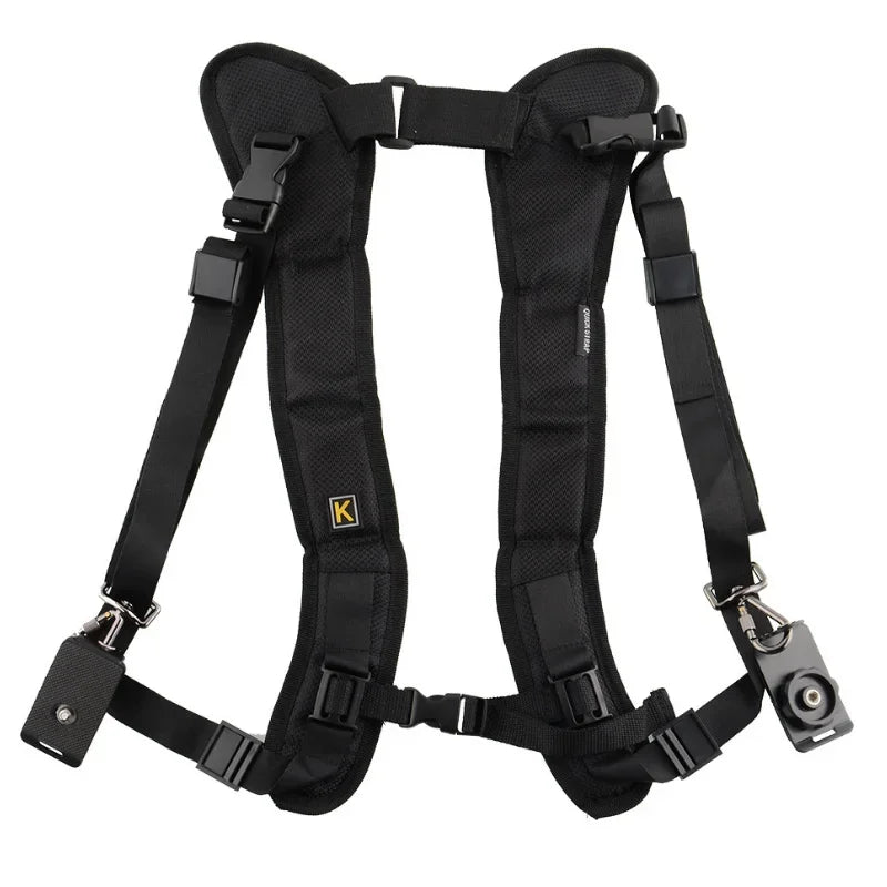 K Dual Shoulder Camera Strap – Quick Release Belt for DSLR & Camcorders