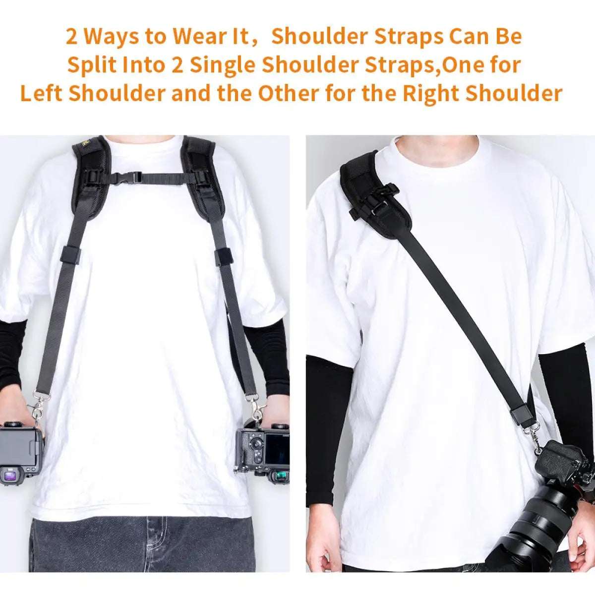 K Dual Shoulder Camera Strap – Quick Release Belt for DSLR & Camcorders